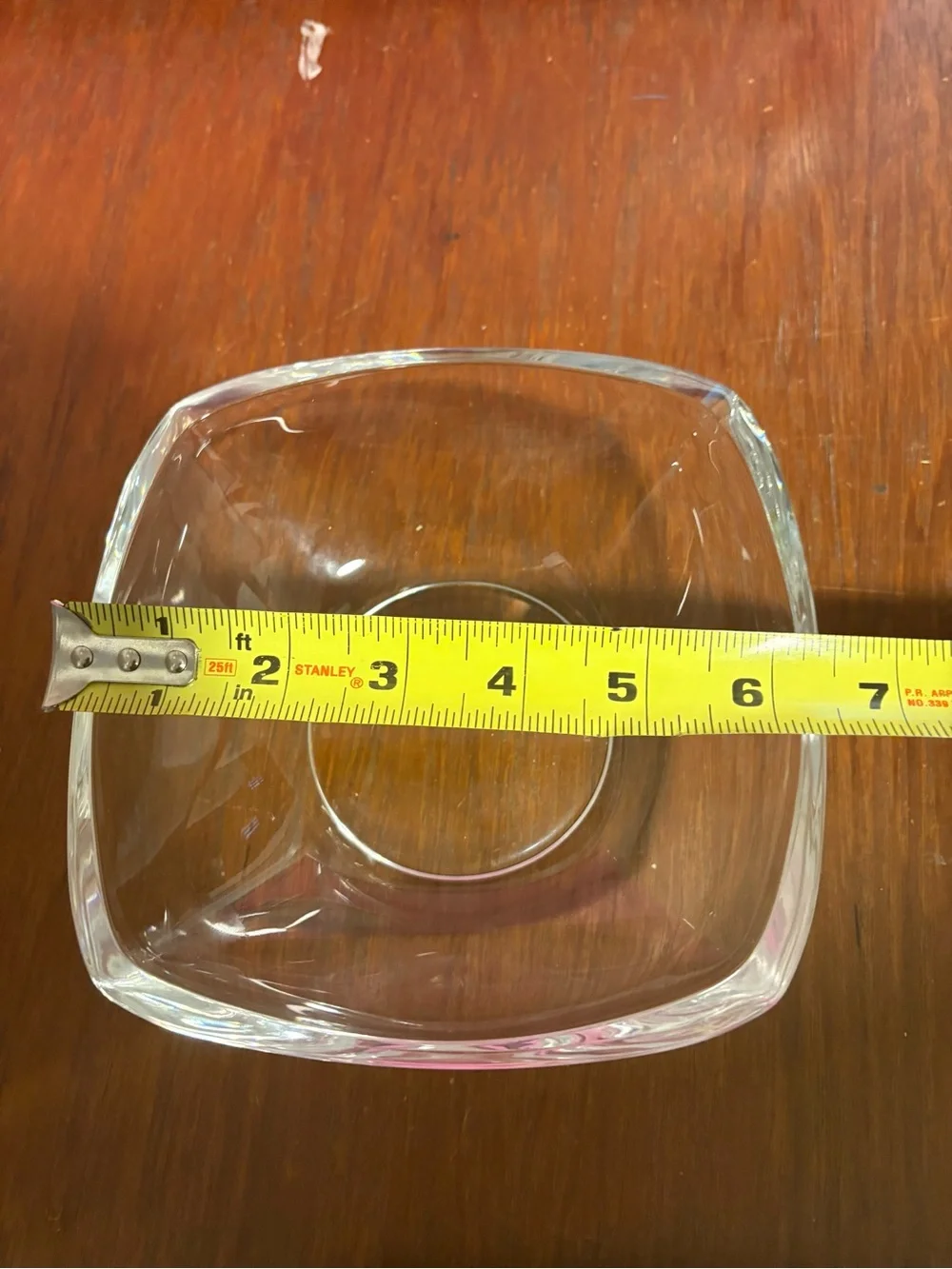 Tiffany and Co.  Solid Crystal Square Bowl Dish No Box